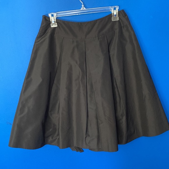 TERI JON Black Silk Taffeta Pleated Skirt with Bow & Crystals Sz 6 - Picture 6 of 9